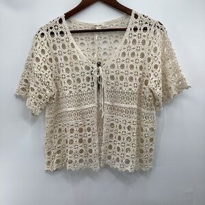 Ultra Pink Ivory Crochet Blouse